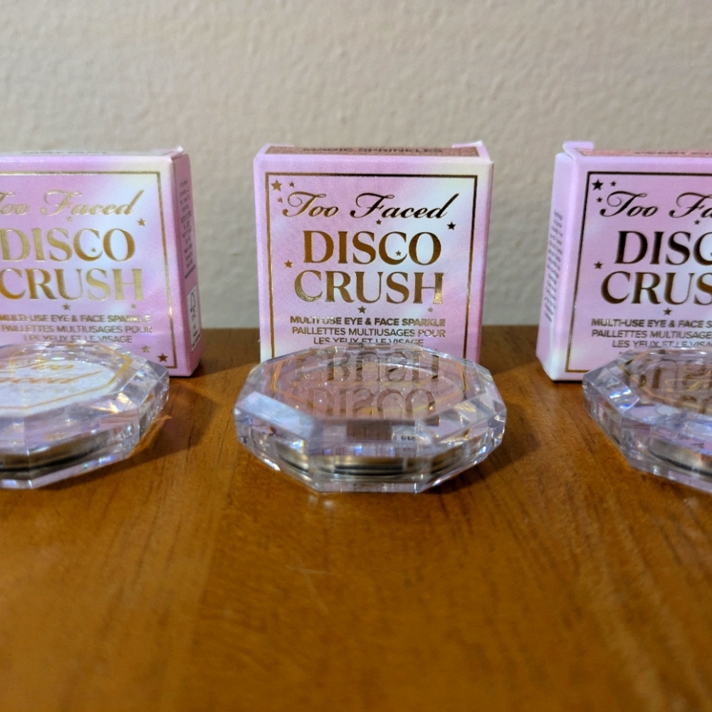 Too Faced Disco Crush Multi Use Eye and Face Sparkle Set of 3 Brand New